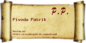 Pivoda Patrik névjegykártya
